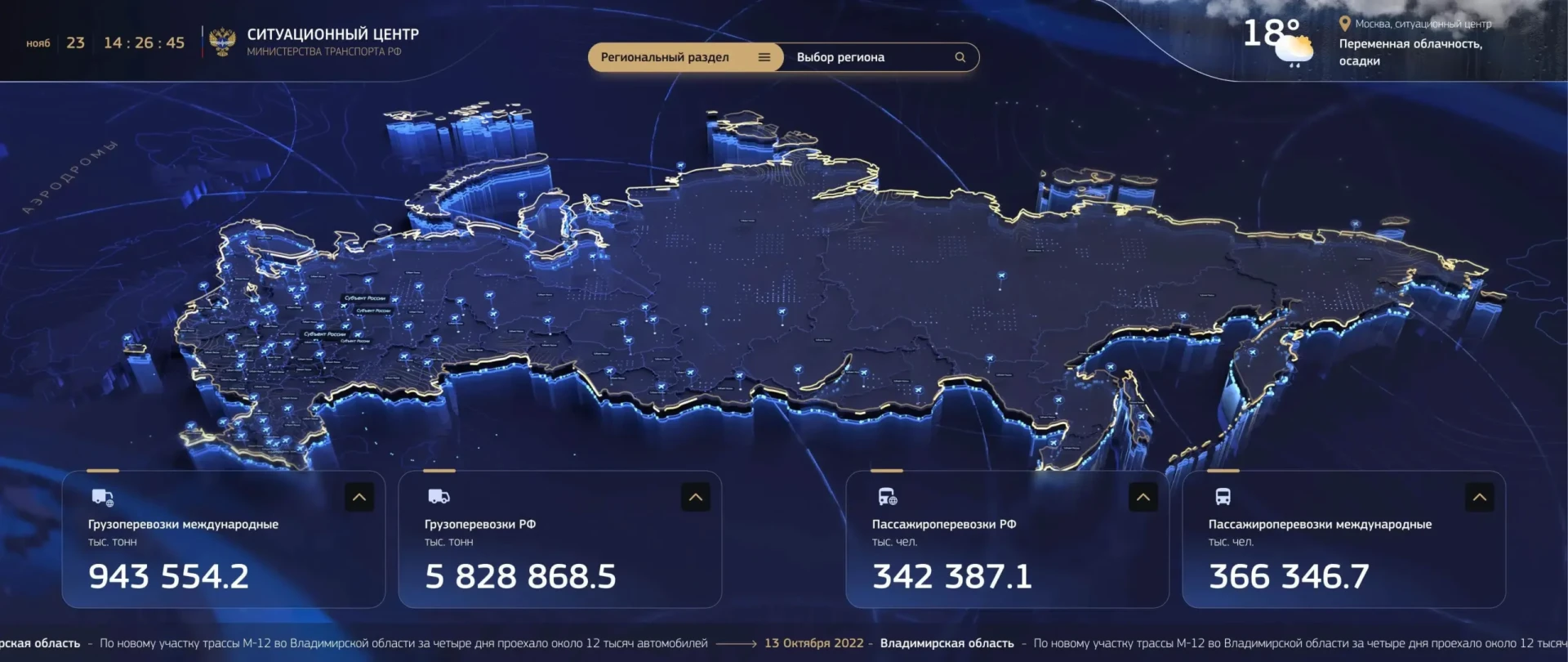 Data visualization at the situation center of The Ministry of Transport - Image 1